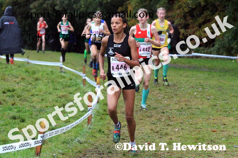 Girls Under-13s 2023 National Cross Country Relays, Berry Hill Park, Mansfield.  Photo: David T. Hewitson/Sports for All Pics